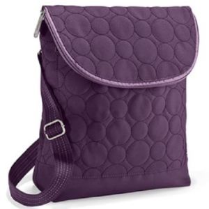 Vary You Plum Backpack Purse with Quilted Dots